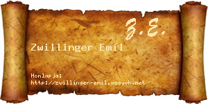 Zwillinger Emil névjegykártya