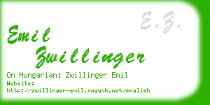 emil zwillinger business card